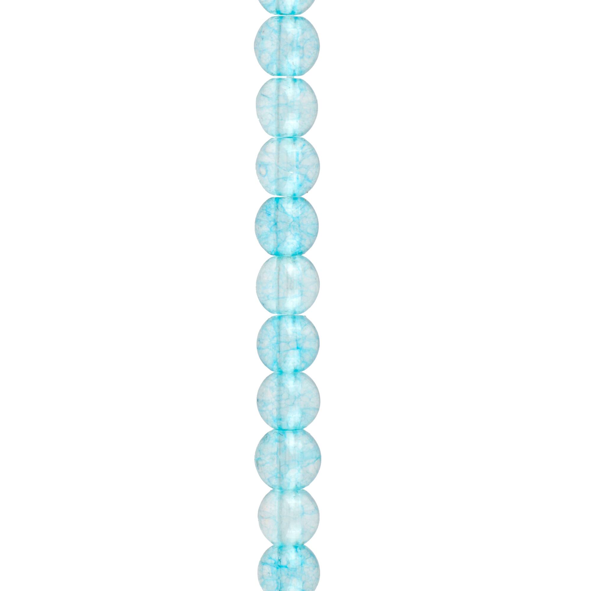 12 Pack: Light Blue Quartz Round Beads by Bead Landing
